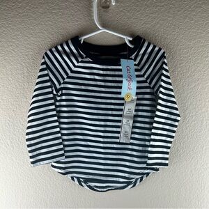 3/$10 NWT Cat & Jack Black & White Stripped Long Sleeve Sz 2T